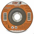Cgw Abrasives Flat Depressed Center Wheel, 4-1/2 in Dia x 1/8 in THK, 7/8 in Center Hole, 24 Grit, Aluminum Oxide 35666
